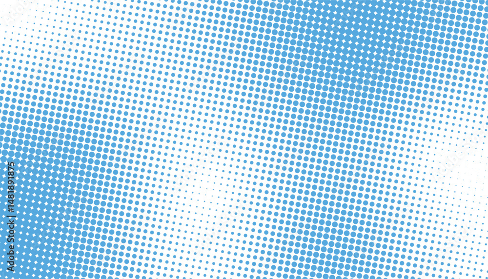 Fototapeta premium Digital blue dotted background with gradient effect. dotted background. monochrome halftone pattern. circles, dots