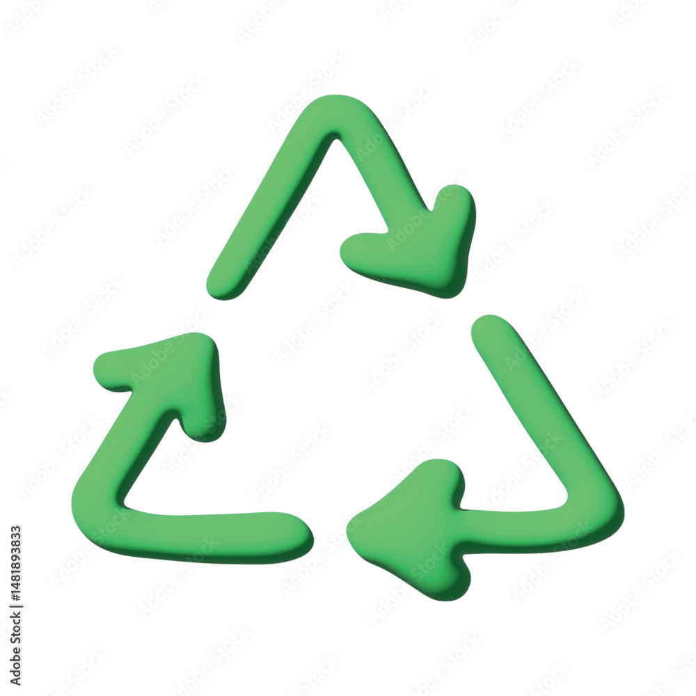 3d recycle arrow icon Recycling resources symbol Reuse of materials, zero waste, green environment, saving the planet 3d recycle arrow icon Recycling resources symbol Reuse of materials, zero waste, green environment, saving the planet