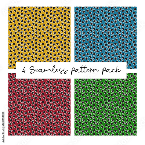 Seamless Triangle Pattern Pack in Four Color Variations