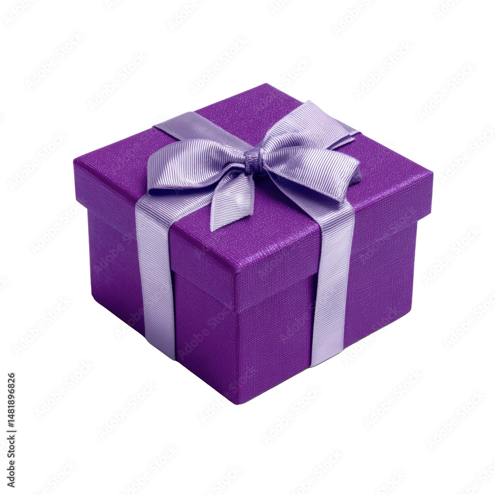 Purple Gift Box with Elegant Ribbon , isolated on white background png Purple Gift Box with Elegant Ribbon , isolated on white background png