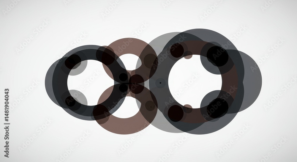 Abstract Background Overlapping Circles Gray Black Abstract Background Overlapping Circles Gray Black