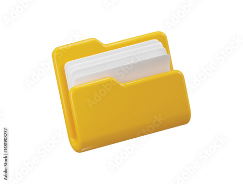  File folder icon 3d render concept of data management icon vector illustration