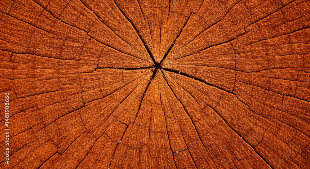 Fototapeta premium Abstract Background Photo of Cracked Orange Wood Texture