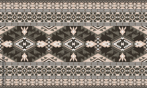 American tribal ethnic native pattern.Traditional Navajo,Aztec,Apache,Southwest and Mexican style fabric pattern.Abstract vector motifs pattern.For fabric,clothing,blanket,carpet,woven,wrap,decoration