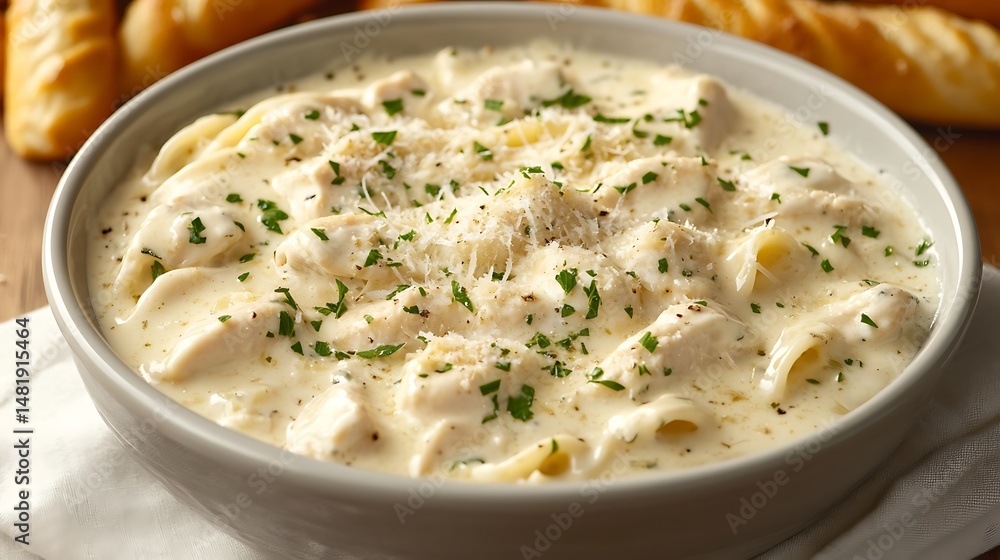 Creamy Chicken Alfredo Pasta in a Bowl Creamy Chicken Alfredo Pasta in a Bowl