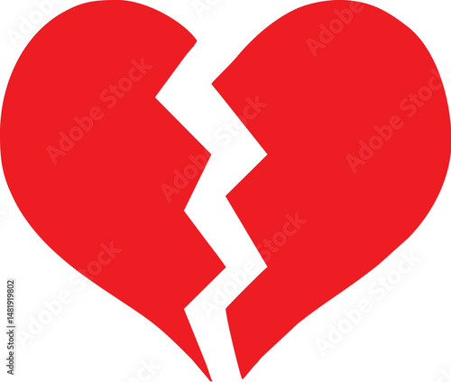 broken heart icon, love heartbreak symbol, emotional pain graphic, relationship sorrow design