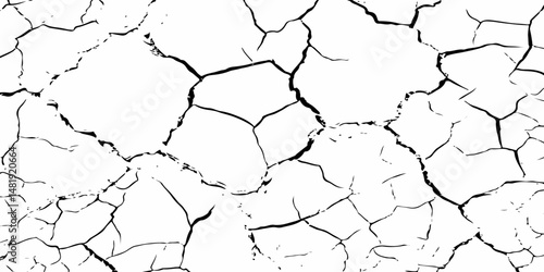 Closeup of dry fissure ground. White dried and cracked ground earth background.Gray crack on earth texture. erosion.	