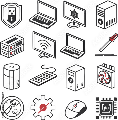 Electric & Computer Icons set