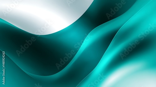 Teal abstract background with soft geometric flow and crisp edges.