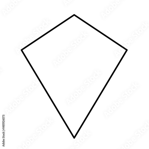 Kite vector. Geometric Shapes for preschool or primary school children. Can be used for web, logo, mobile app, UI, UX on white background