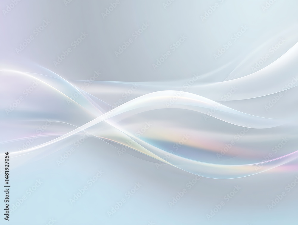 Obraz premium White abstract background with digital waves and subtle hues.