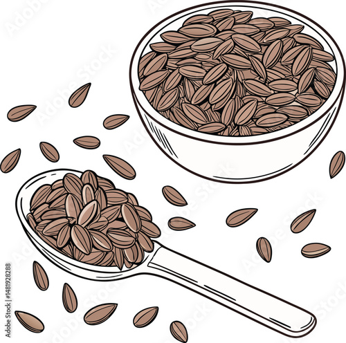 flaxseeds vector icon