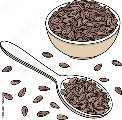 flaxseeds vector icon