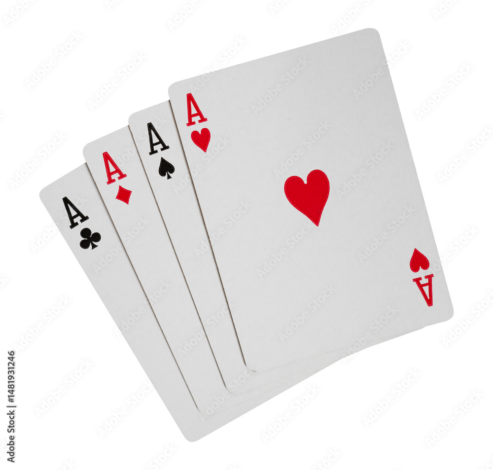 Obraz premium four aces on white isolated element