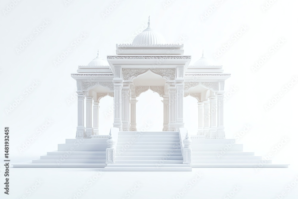 Obraz premium Elegant white architectural structure with steps.