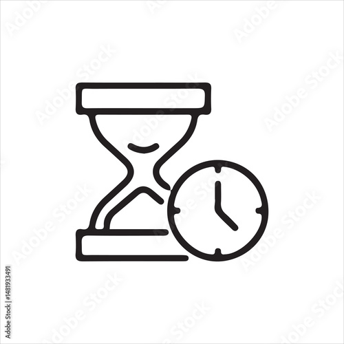 hourglass icon on white background