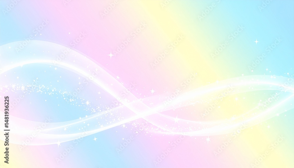 Pastel rainbow gradient background with soft wave and sparkling star effects for design elements Pastel rainbow gradient background with soft wave and sparkling star effects for design elements