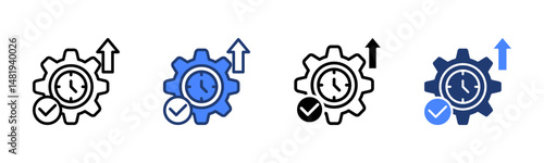 Efficiency icon sheet multiple style collection
