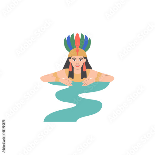 Anuket goddess peeking, River