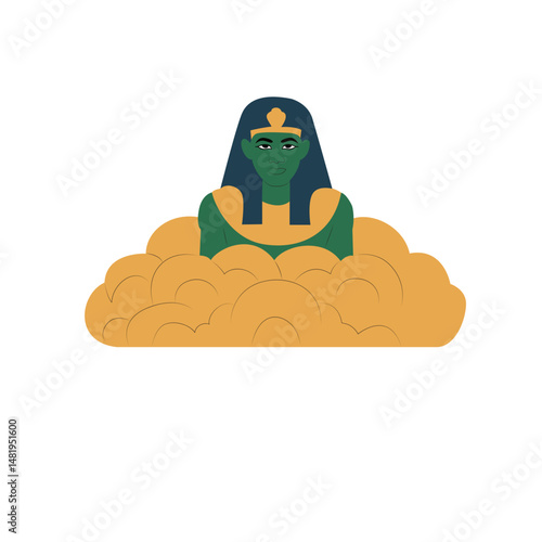 Geb god peeking, Egyptian