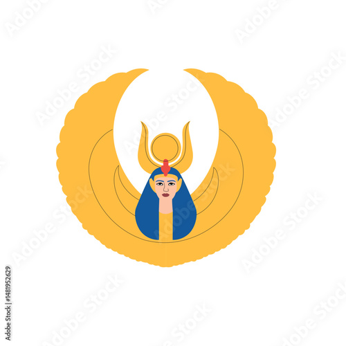 Isis goddess peeking, Egyptian