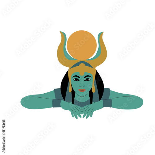 Isis goddess peeking, Egyptian