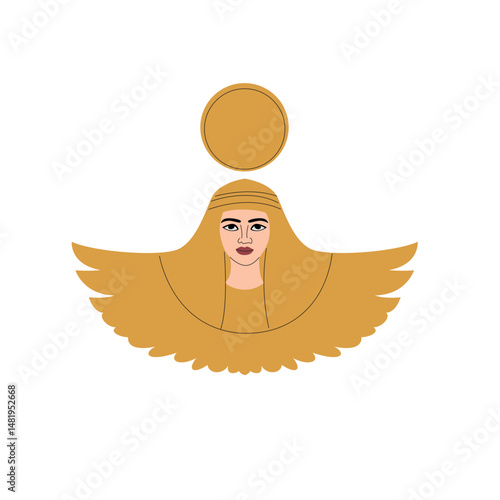 Isis goddess peeking, Egyptian