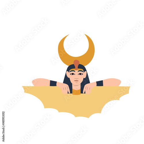 Khonsu god peeking, Egyptian