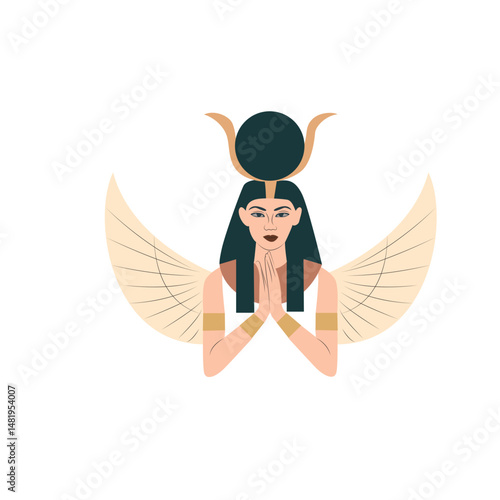 Nephthys goddess peeking,