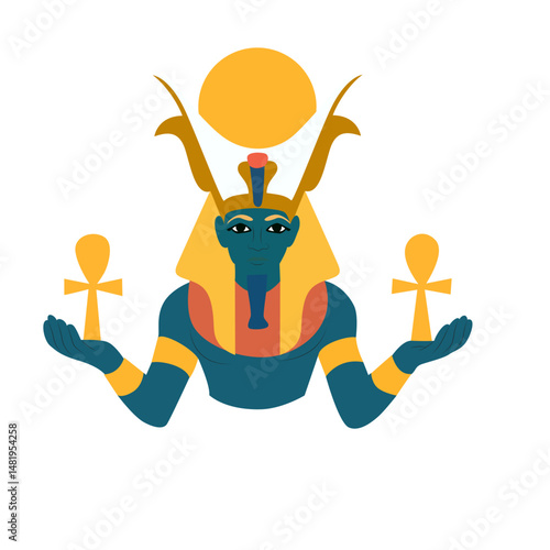 Osiris god peeking, Ancient