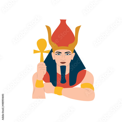 Ra god peeking, Egyptian Pharaoh