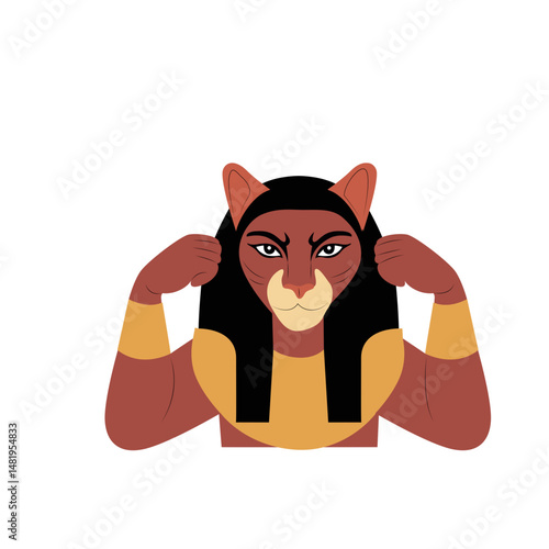 Sekhmet god, goddess peeking,