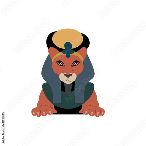 Sekhmet god, goddess peeking,