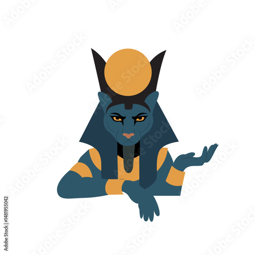 Sekhmet god, goddess peeking,
