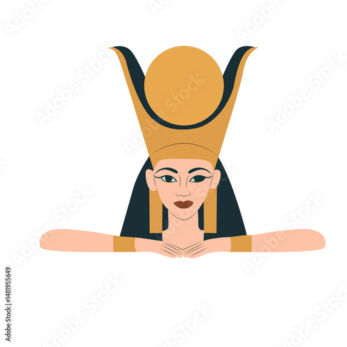 Tefnut goddess peeking, Egyptian