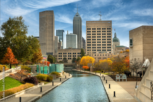 Wallpaper Mural Indianapolis Indiana downtown skyline view with canal USA Torontodigital.ca