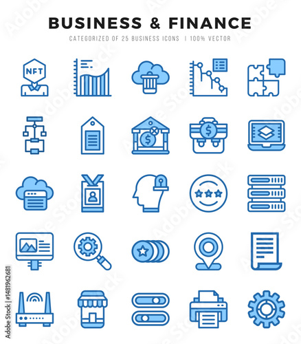 Business & Finance icons set for website and mobile site and apps.