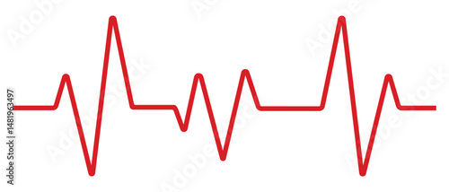 Heart line icon. Life line icon vector. Red Heartbeat Line on white background. Healthy and Medical concept. Heart pulse icon, symbol. Vector illustration.