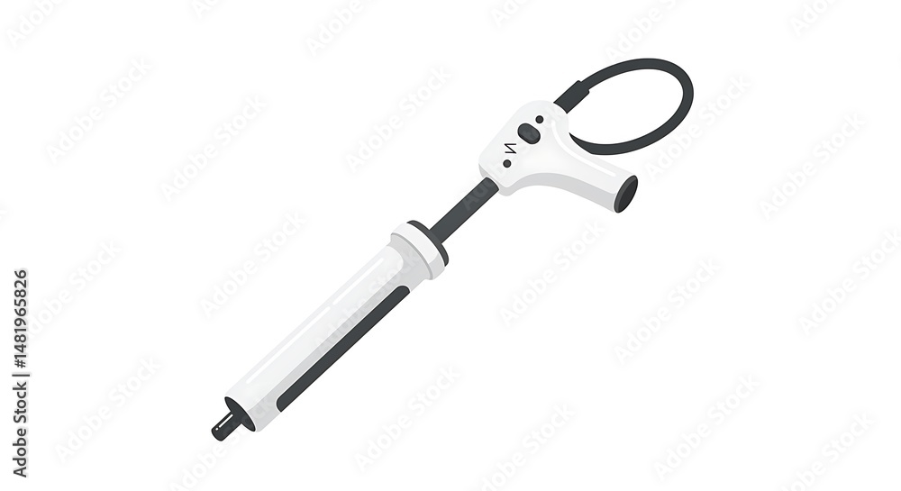 Holding Applicator Tool in White and Black Isolated on White Holding Applicator Tool in White and Black Isolated on White