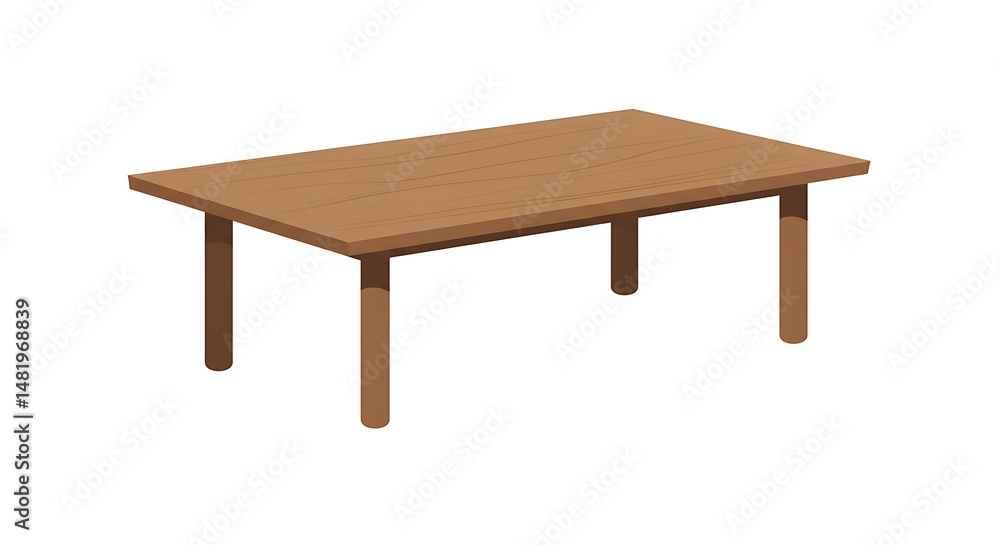Isolated Wooden Table with Simple Design for Interior Decor Isolated Wooden Table with Simple Design for Interior Decor