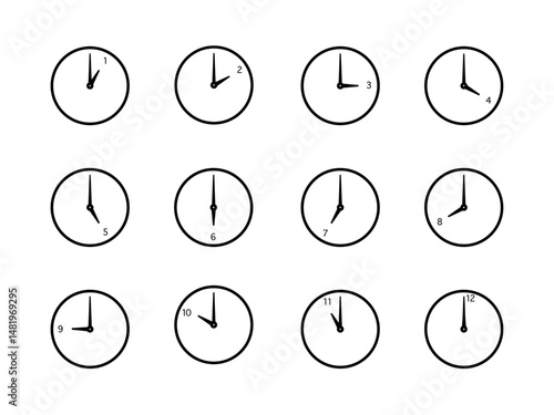 数字ありとてもシンプルな時計　セット