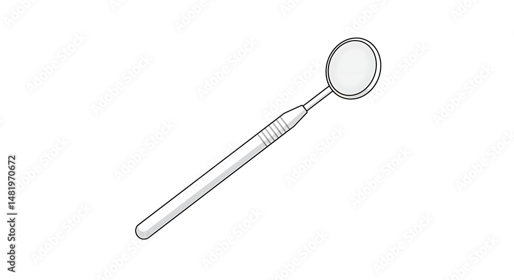 Dental Mirror Tool for Oral Examination on White Background Dental Mirror Tool for Oral Examination on White Background
