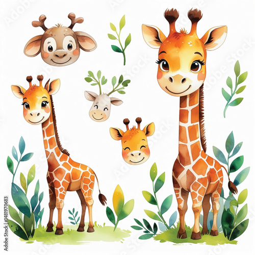 set of cartoon animals