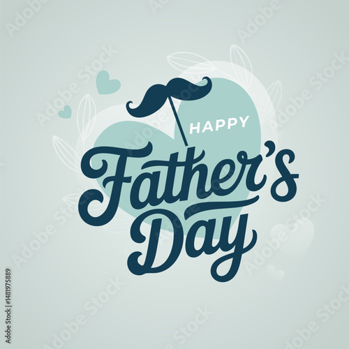 Happy Father's Day calligraphic Card Design Vector Illustration