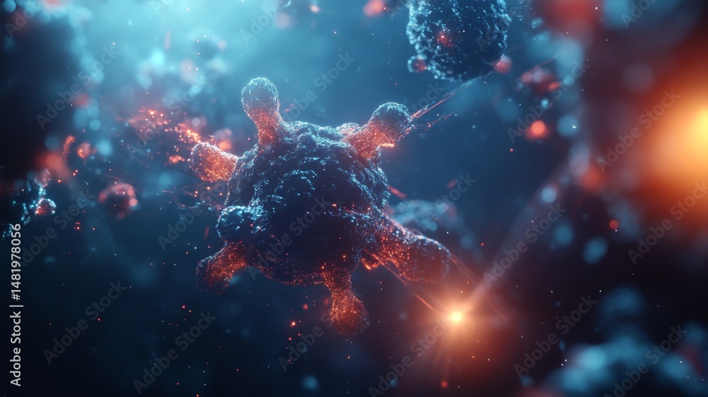 Fototapeta premium Hyper Realistic 3D Rendering of Cells with Ant Aesthetics and Details