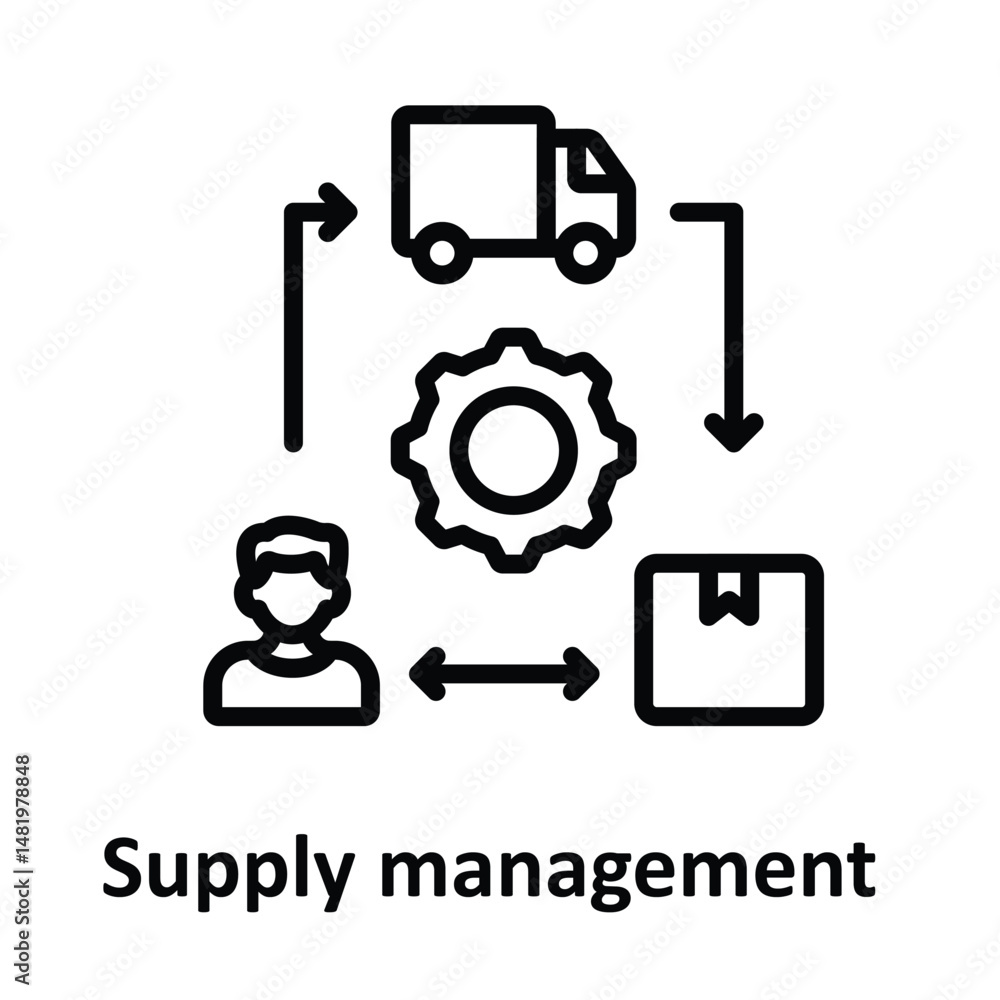 Fototapeta premium Supply chain management Vector icon which can easily modify or edit