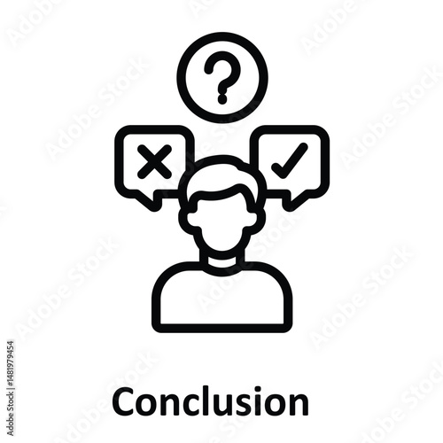 Conclusion Vector icon which can easily modify or edit