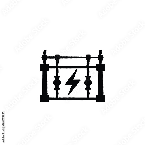 Electrical fuse silhouette on white background
