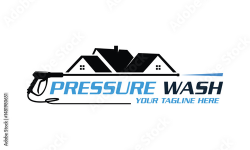 pressure power wash spray logo design vector illustration