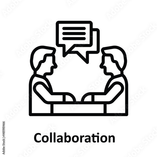 Collaboration Vector icon which can easily modify or edit